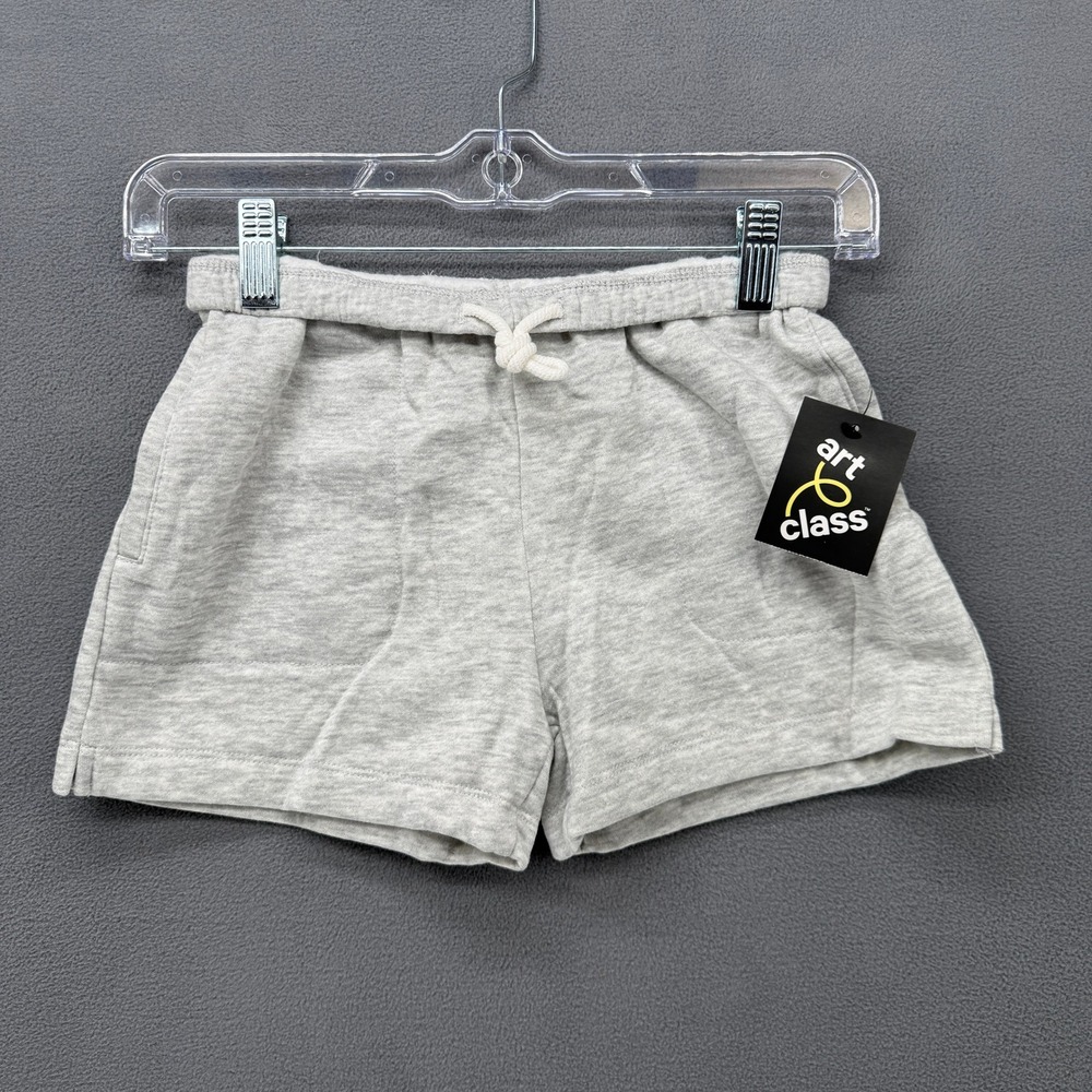 Art Class Girl's Sweat Shorts Heathered Gray Fold Over Waist Pockets S 6/7